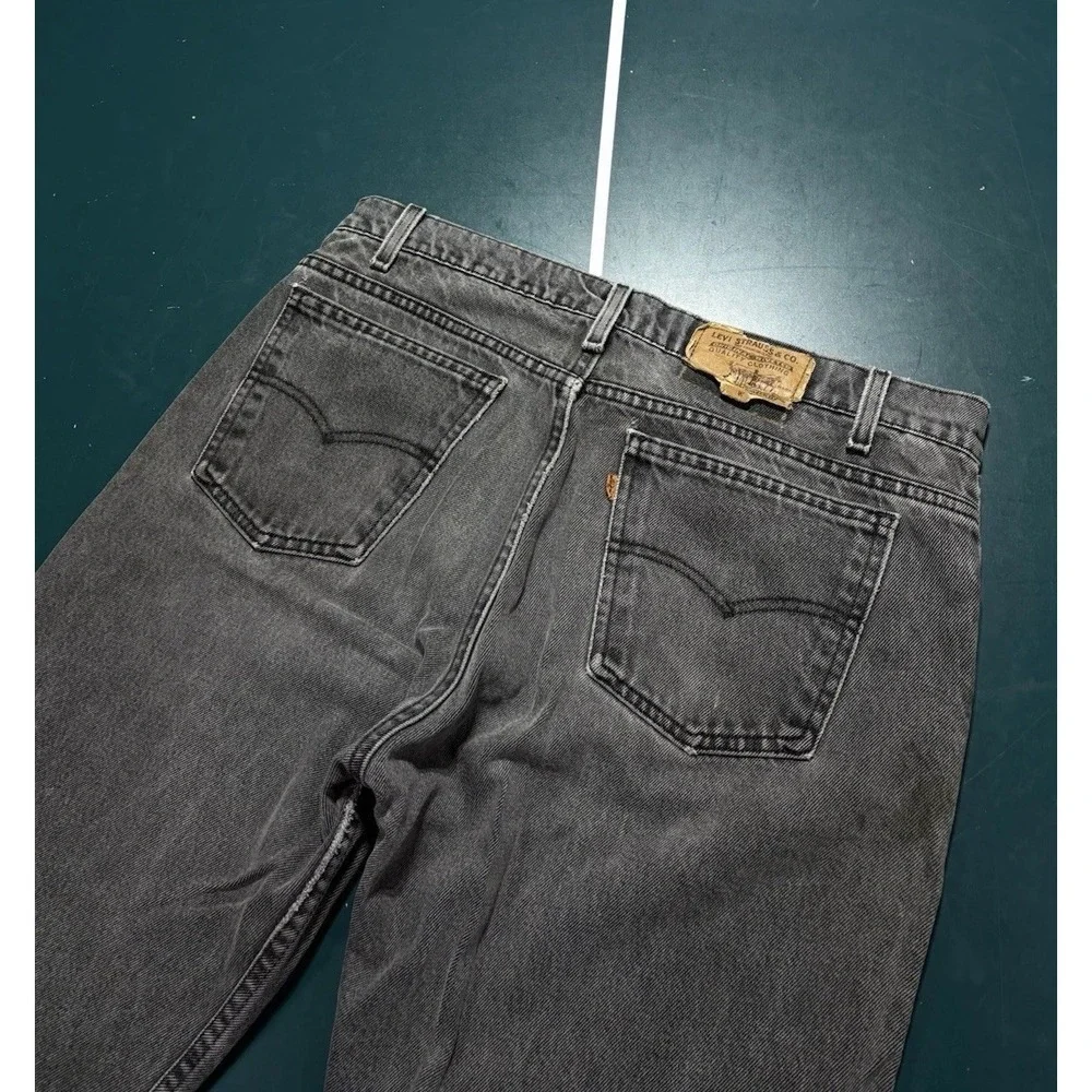 Vintage Levis 505 Orange Tab Jeans Men's 35x32 Faded Black Straight‎ Leg 90s USA